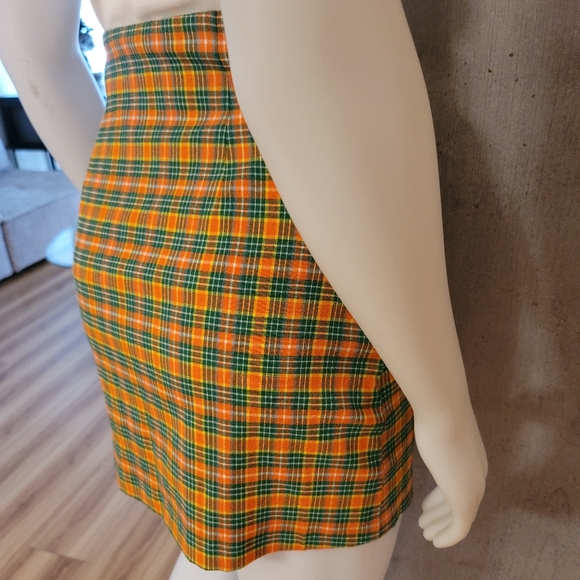 Vintage Gloria Plaid Mini Skirt Small y2k - Picture 5 of 5